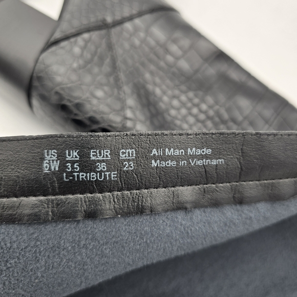 6W Franco Sarto Women's Tribute Knee High Boots, Black Crocco Faux Leather - Picture 12 of 16